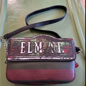 Freddy Krueger Nightmare on Elm St. Graphic Crossbody Bag in Black & Red